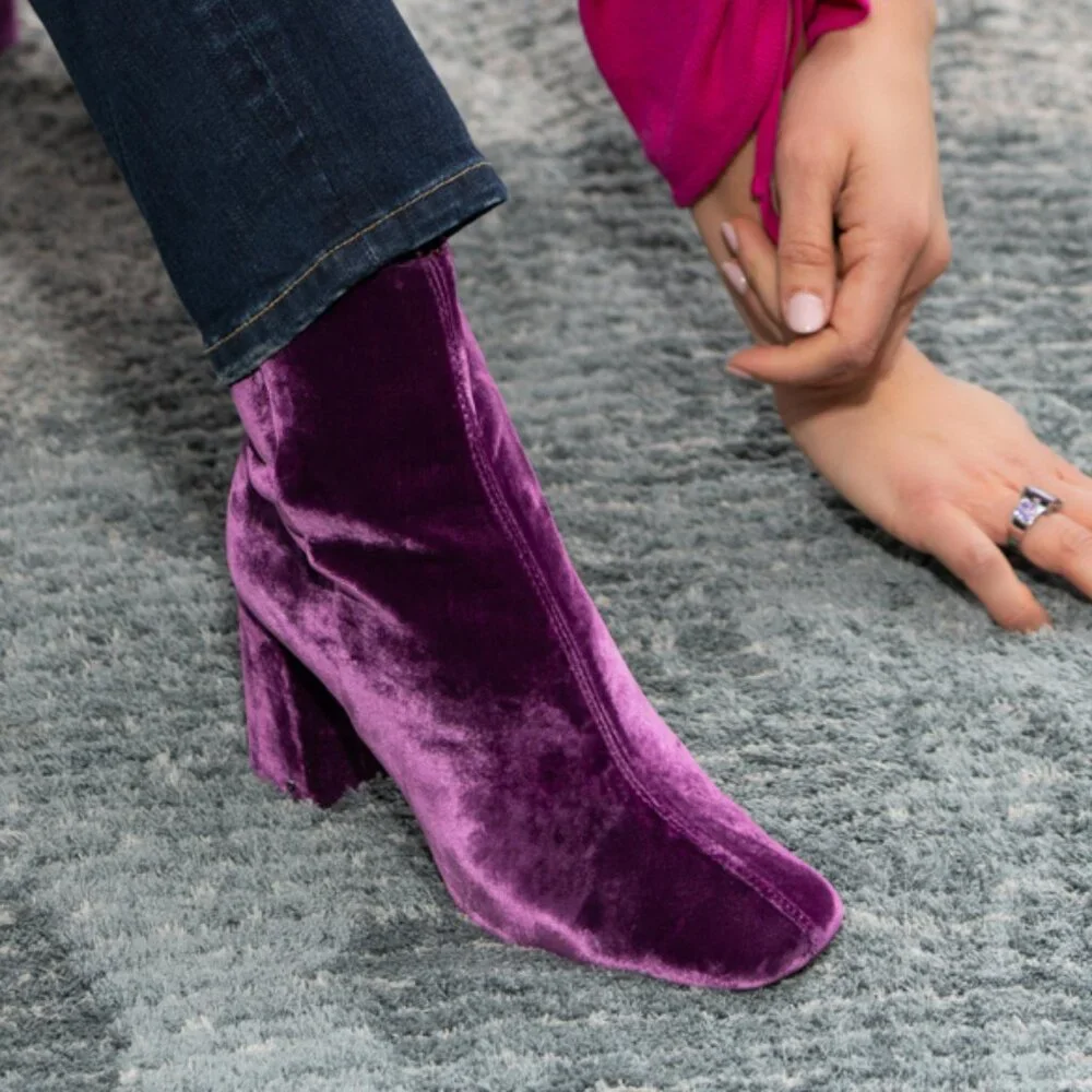 Sam Edelman NWT Codie - Orchid Velvet Ankle Boots - Picture 3 of 9